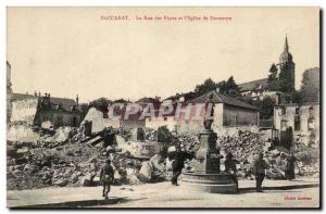 Baccarat Old Postcard Street bridges and & # 39eglise Deneuvre