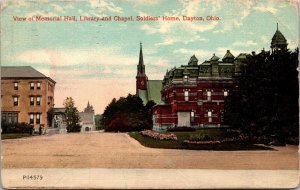 Postcard View of Memorial Hall, Library and Chapel Soldiers' Home Dayton, Ohio