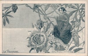 Art Nouveau La Passiflore Beautiful Woman 05.66