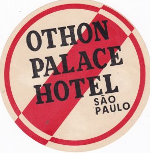 Brasil Sao Paulo Othon Palace Hotel Vintage Luggage Label sk2459