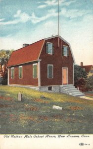 Old Nathan Hale School House, New London, Connecticut ca 1910s Vintage Postcard