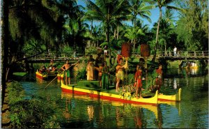 Polynesian Cultural Center Laie Oahu Hawaii Traditional Boats 1970s Vintage PC