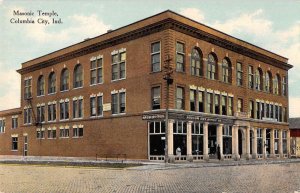 Columbia City Indiana Masonic Temple Vintage Postcard AA19098