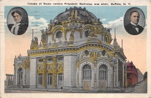 Buffalo New York 1918 Postcard Temple Of Music Where Pres McKinley Shot