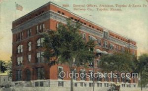 Santa Fe RR Company, Topeka, KS,  USARailroad Depot Postcard