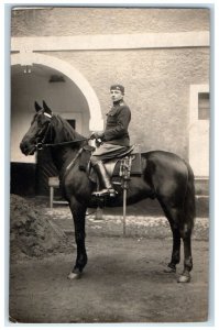 c1910's WWI Soldier Terezin Czech Republic RPPC Photo Posted Antique Postcard