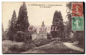 Old Postcard Chatellerault Gambetta Square and Monument