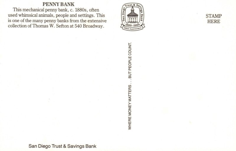 Vintage Postcard Bulldog Penny Bank Collection Of Thomas W. Sefton on Broadway