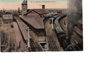 Postcard Railroad Station Bridgeport CT