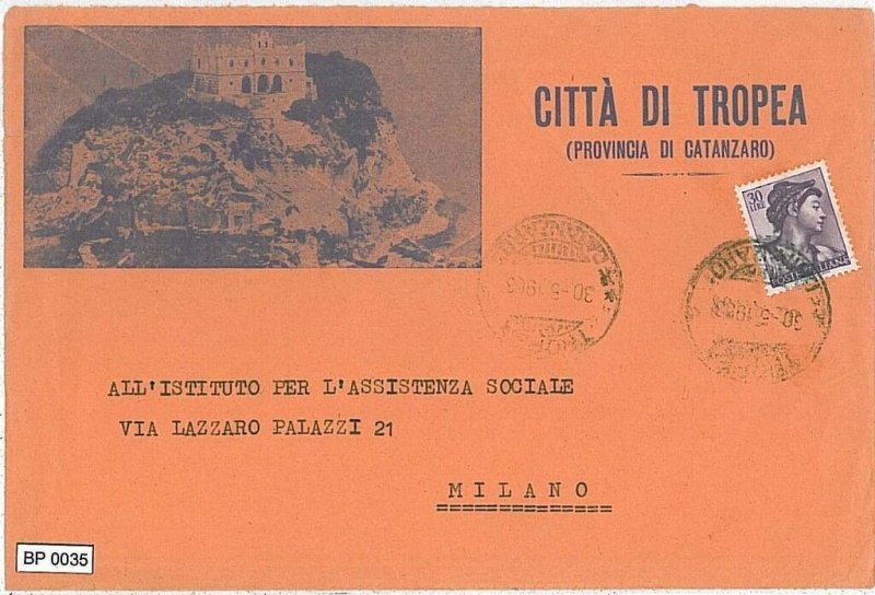 VINTAGE POSTCARD: MUNICIPAL ENVELOPE - CATANZARO: TIROPEA-