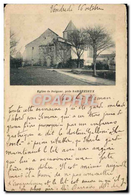 Old Postcard Church near Reignac Barbezieux