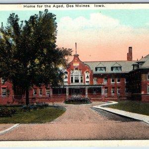 c1910s Des Moines, IA Nursing Home of the Aged Medical Brick Postcard PC A243