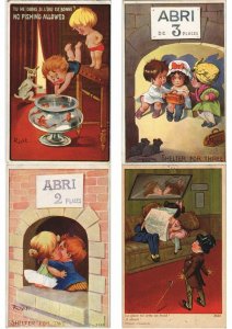 RIGHT ARTIST SIGNED HUMOR CHILDREN 48 Vintage PC. Pre-1940 (PART 1.) (L3213)