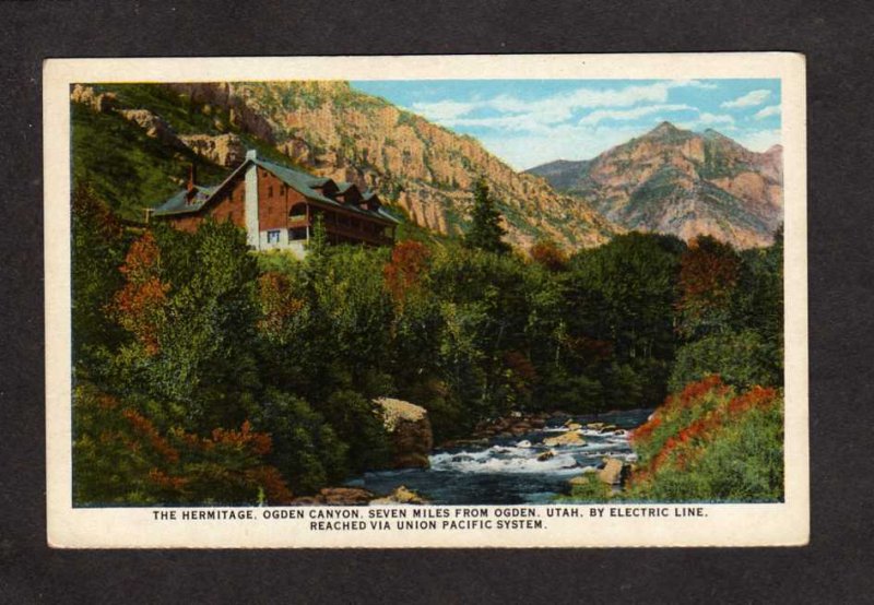 UT Hermitage nr Ogden Utah Canyon Union Pacific Railroad Train System Postcard