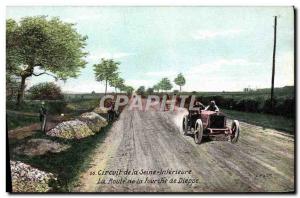 Postcard Old Automobile Circuit Seine Inferieure Road fork Dieppe