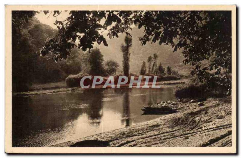 Old Postcard Valley of the Dordogne The river around Souillac
