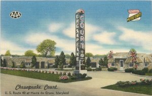 1930s Havre de Grace Maryland Chesapeake Court  Occupation Postcard 25-10256