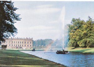 Derbyshire Postcard - Chatsworth - The Emperor Fountain and South Front  SM170