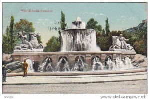 Water Fountain, Wittelsbacherbrunnen, Munich, Bavaria, Germany, PU-1910