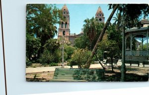 M-26875 The Plaza and the 18th century Church of San Fernando Guaymas Mexico