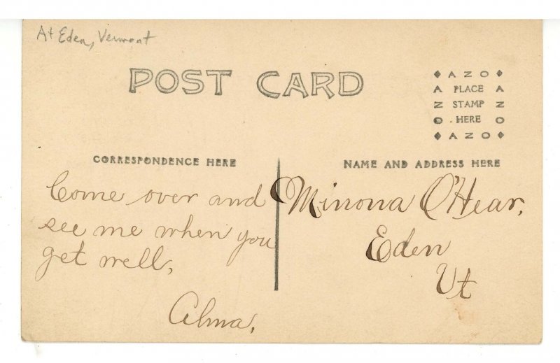 VT - Eden. Snowstorm Sleigh Ride    RPPC