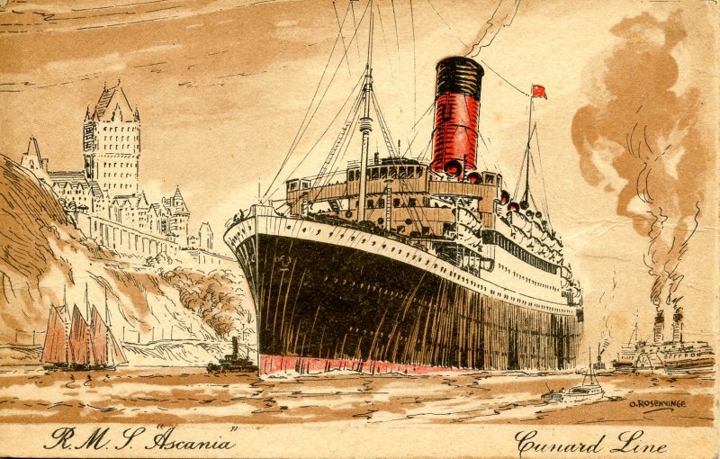 Cunard Line - RMS Ascania. Artist: Rosenvinge  