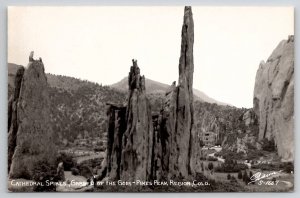 Cathedral Spires Garden Of The Gods Pikes Peak Reg Colorado Sanborn Postcard L26