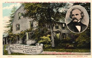 Vintage Postcard Old Manse Parsonage House Hawthorne Concord Massachusetts MA