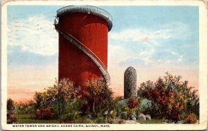 Massachusetts Quincy The Water Tower and Abigail Adams Cairn 1918 Curteich