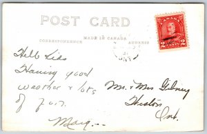 Postcard RPPC c1931 Kashe River Ontario Scenic Muskoka Region Split Ring Cancel