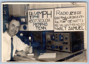 1961 RPPC HAM RADIO OPERATOR WALT SAMUEL W4MPH MEMPHIS TN 3.5 X 5 POSTCARD