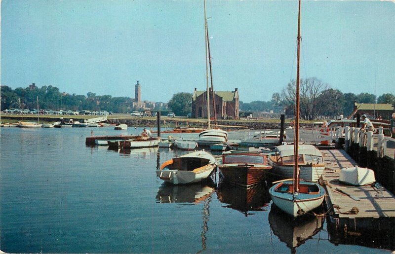 Lake Carmel New York Paul's Super Market Gramatan Postcard boats 24-7584