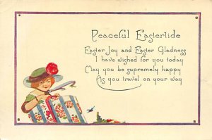 Approx. Size: 3 x 4.5 Peaceful Easter tied  Late 1800's Tradecard Non  