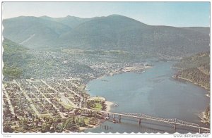 Aerial View, Looking South over Nelson Bridge, Nelson, British Columbia, Cana...