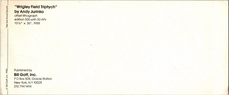 Wrigley Field Andy Jurinko Panoramic Postcard KN1