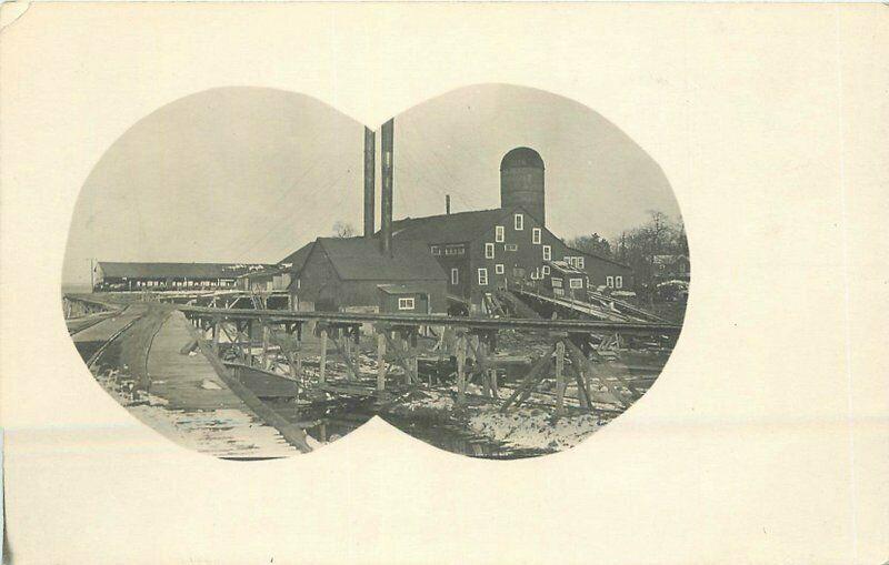 C-1905 Sawdust Burner Logging Lumber Mill Industry RPPC Photo Postcard 3430