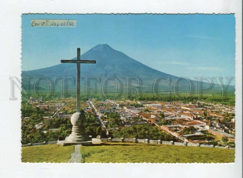 442300 GUATEMALA Antigua Hill with cruifix tourist advertising Old postcard