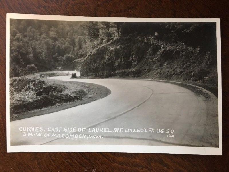 RPPC Curves, East side Of Laurel Mountain, Macomber, West Virginia. Z3