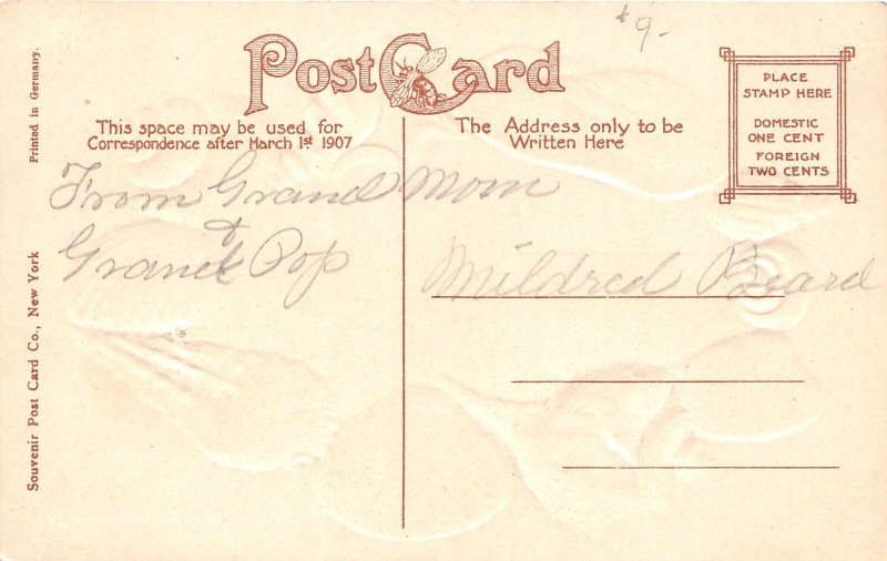 H64/ Atlantic City New Jersey Postcard c1910 Shell Border Boardwalk Young's