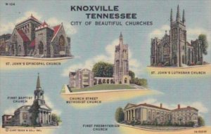 Tennessee Knoxville City Of Beautiful Churches Multi View Curteich