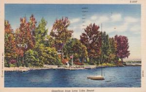 Indiana Greetings From Loon Lake Resort 1952 Curteich