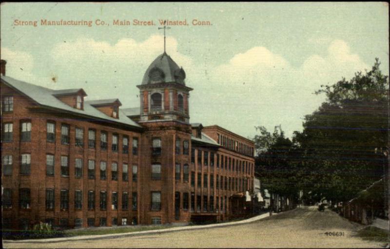 Winsted CT Strong Mfg Factory c1910 Postcard