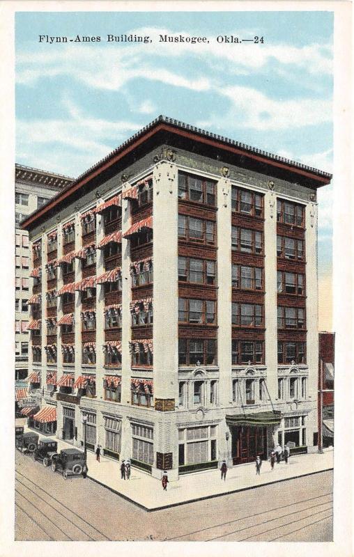 Oklahoma OK Postcard MUSKOGEE c1920 FLYNN-AMES Building