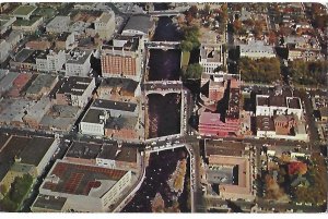 Aerial View of Reno Nevada Bridges Over Truckee River