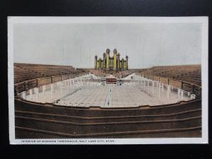 USA: Utah, Salt Lake City, Interior or Mormon Tabernacle - Old Postcard