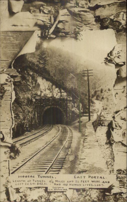 Hoosac Tunnel East Portal Berkshires MA c1910 Real Photo Postcard