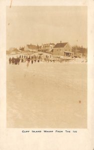 Cliff Island Wharf from the Ice real photo Misc California  