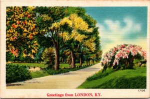 Postcard KY London Greetings from London Kentucky LINEN 1930s K2