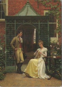 Art Postcard - Edmund Blair Leighton,On The Threshold,Manchester Gallery RR17475