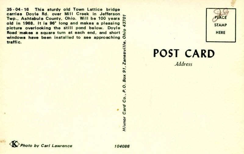 OH - Jefferson Township. Doyle Road Covered Bridge